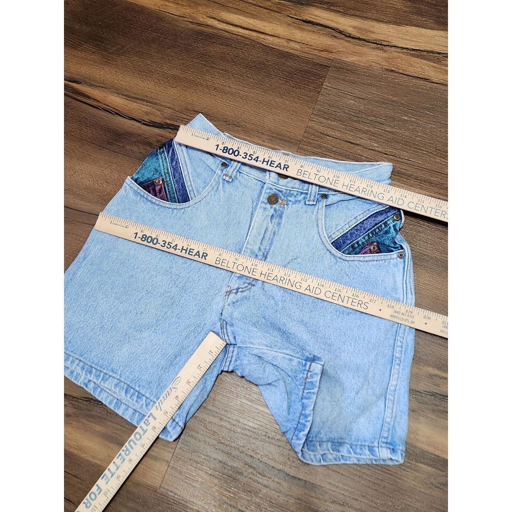 Vintage Zena Jean Shorts‎ Women's 11 Denim Color Block Button Pockets Made USA - Picture 7 of 7